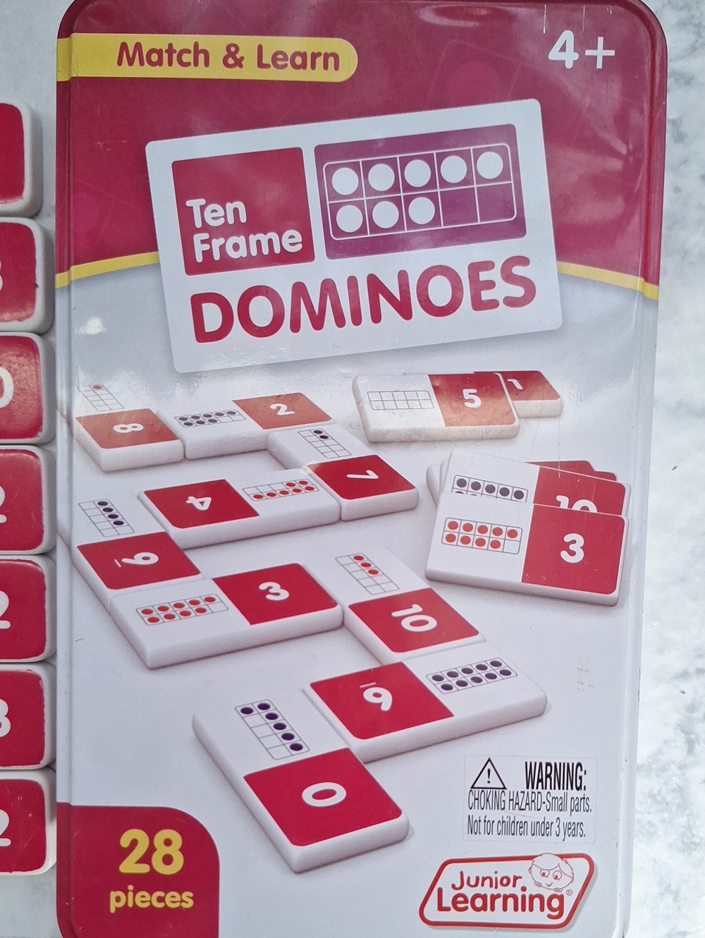 Ten Frame Dominoes - Red